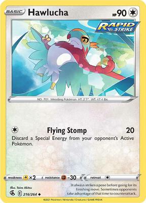Hawlucha card from SWSH08: Fusion Strike