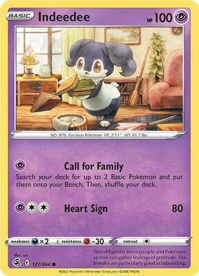 Indeedee card from SWSH08: Fusion Strike