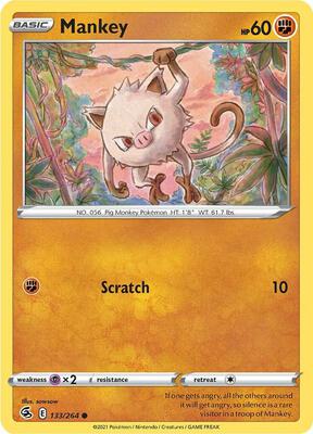 Mankey card from SWSH08: Fusion Strike