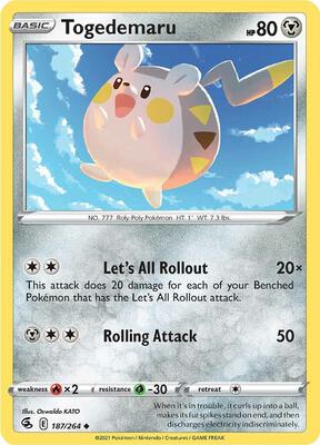 Togedemaru card from SWSH08: Fusion Strike