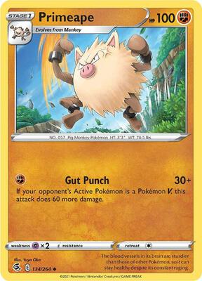 Primeape card from SWSH08: Fusion Strike
