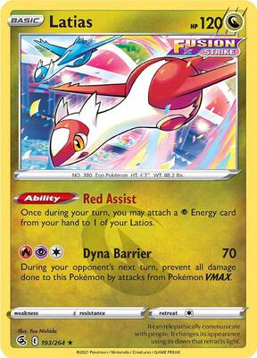 Latias card from SWSH08: Fusion Strike