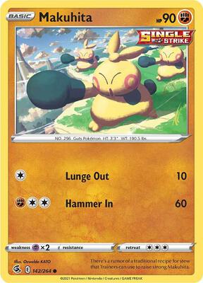 Makuhita card from SWSH08: Fusion Strike