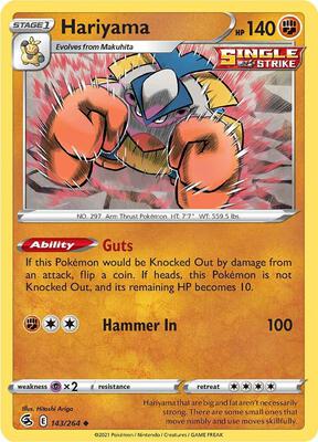 Hariyama card from SWSH08: Fusion Strike