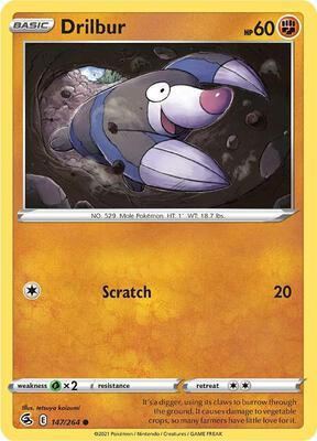 Drilbur card from SWSH08: Fusion Strike
