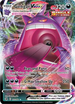 Gengar VMAX card from SWSH08: Fusion Strike