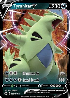Tyranitar V card from SWSH08: Fusion Strike
