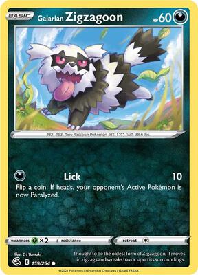 Galarian Zigzagoon card from SWSH08: Fusion Strike