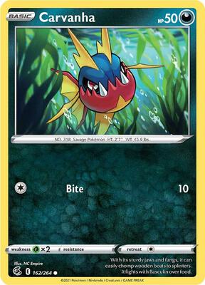 Carvanha card from SWSH08: Fusion Strike