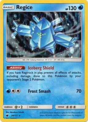 Regice - 28/111 (Cosmos Holo) card from SM Promos