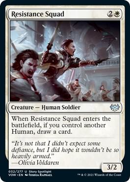 Resistance Squad card from Innistrad: Crimson Vow