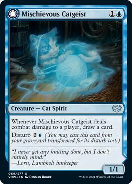 Mischievous Catgeist card from Innistrad: Crimson Vow