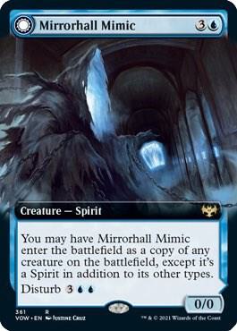 Mirrorhall Mimic (Extended Art) card from Innistrad: Crimson Vow