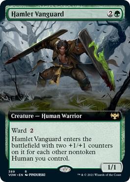 Hamlet Vanguard (Extended Art) card from Innistrad: Crimson Vow