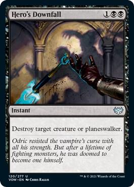 Hero's Downfall card from Innistrad: Crimson Vow