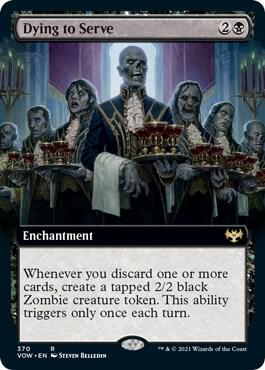 Dying to Serve (Extended Art) card from Innistrad: Crimson Vow