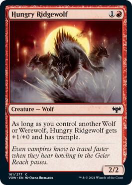 Hungry Ridgewolf card from Innistrad: Crimson Vow