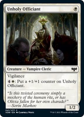Unholy Officiant card from Innistrad: Crimson Vow