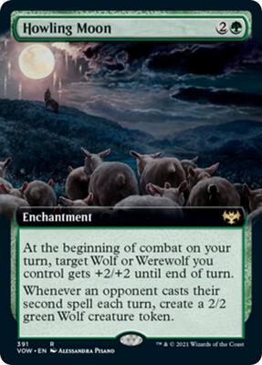 Howling Moon (Extended Art) card from Innistrad: Crimson Vow