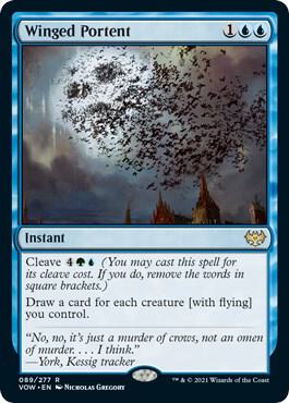 Winged Portent card from Innistrad: Crimson Vow