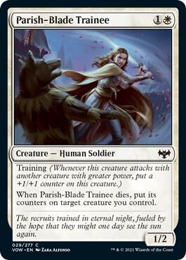 Parish-Blade Trainee card from Innistrad: Crimson Vow