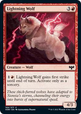 Lightning Wolf card from Innistrad: Crimson Vow