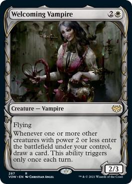 Welcoming Vampire (Showcase) card from Innistrad: Crimson Vow