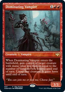 Dominating Vampire card from Play Promos