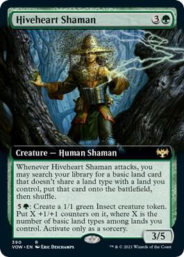 Hiveheart Shaman (Extended Art) card from Innistrad: Crimson Vow