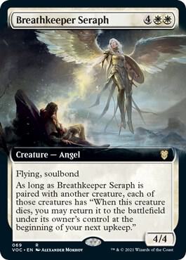 Breathkeeper Seraph (Extended Art) card from Commander: Innistrad: Crimson Vow