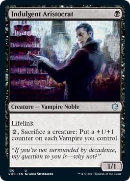 Indulgent Aristocrat card from Commander: Innistrad: Crimson Vow