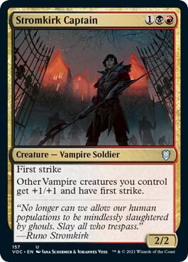 Stromkirk Captain card from Commander: Innistrad: Crimson Vow
