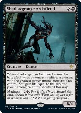 Shadowgrange Archfiend card from Commander: Innistrad: Crimson Vow