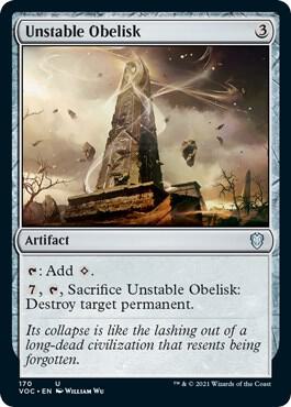 Unstable Obelisk card from Commander: Innistrad: Crimson Vow