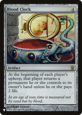 Blood Clock card from The List Reprints
