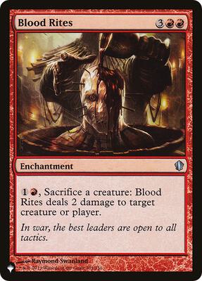 Blood Rites card from The List Reprints