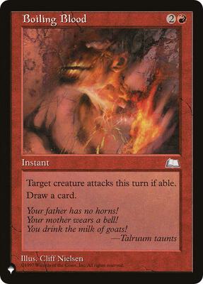 Boiling Blood card from The List Reprints