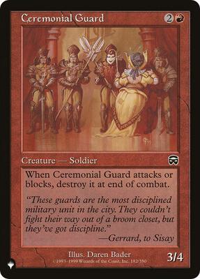 Ceremonial Guard card from The List Reprints