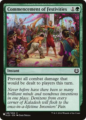 Commencement of Festivities card from The List Reprints