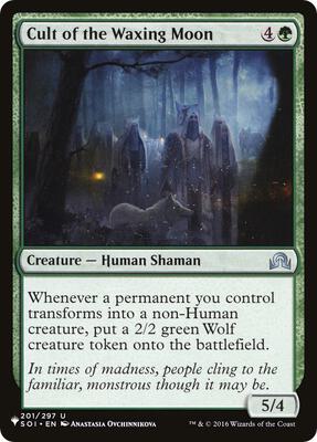 Cult of the Waxing Moon card from The List Reprints