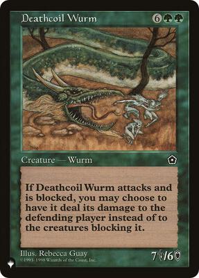 Deathcoil Wurm card from The List Reprints