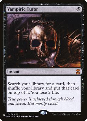 Vampiric Tutor card from The List Reprints