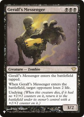 Geralf's Messenger card from The List Reprints