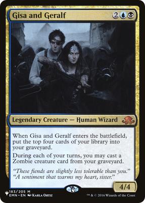 Gisa and Geralf card from The List Reprints