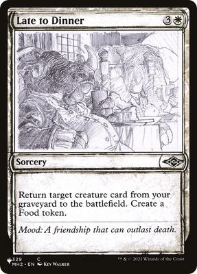 Late to Dinner (Showcase) card from The List Reprints