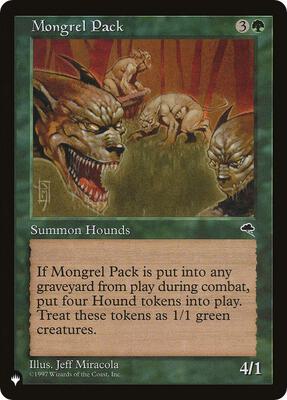 Mongrel Pack card from The List Reprints