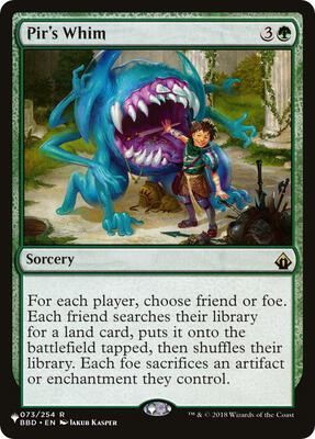 Pir's Whim card from The List Reprints