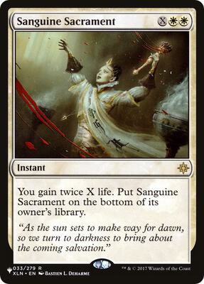 Sanguine Sacrament card from The List Reprints