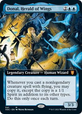 Donal, Herald of Wings (Extended Art) card from Commander: Innistrad: Crimson Vow