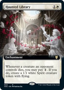 Haunted Library (Extended Art) card from Commander: Innistrad: Crimson Vow